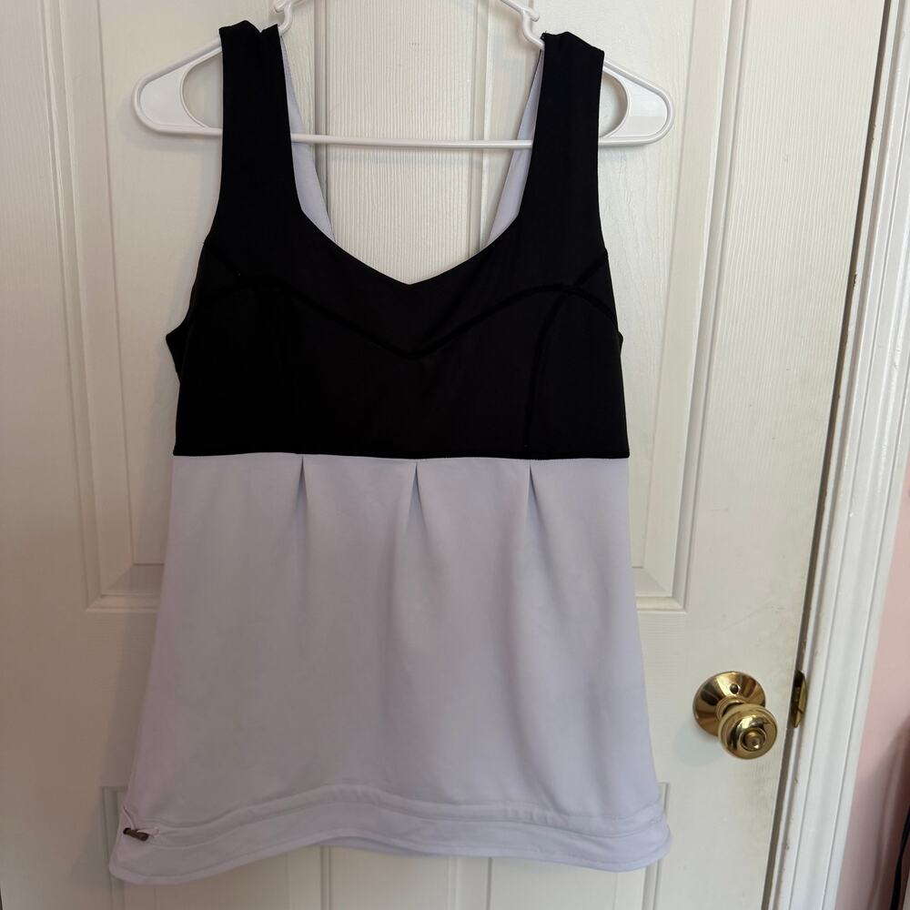 Lululemon Run Tame Me Tank Black and White Tank Top Women's 12